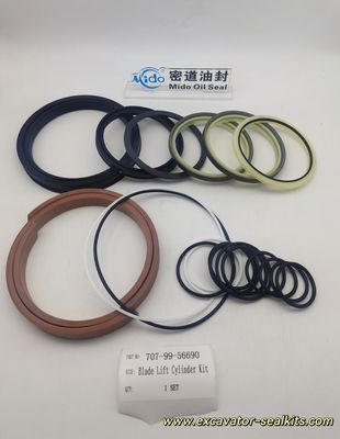 Полный комплект ремонтных уплотнений серии Pro для комплекта уплотнений гидравлического цилиндра подъема отвала 707-99-56690 — включает все уплотнения и прокладки